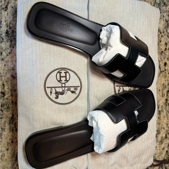 Hermès Black Slide Sandals - Picture 7 of 8